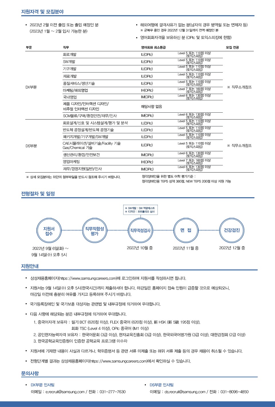 삼성그룹 채용 : [삼성전자] 2022년 하반기 3급 신입사원 채용 공고 - 인크루트 채용정보